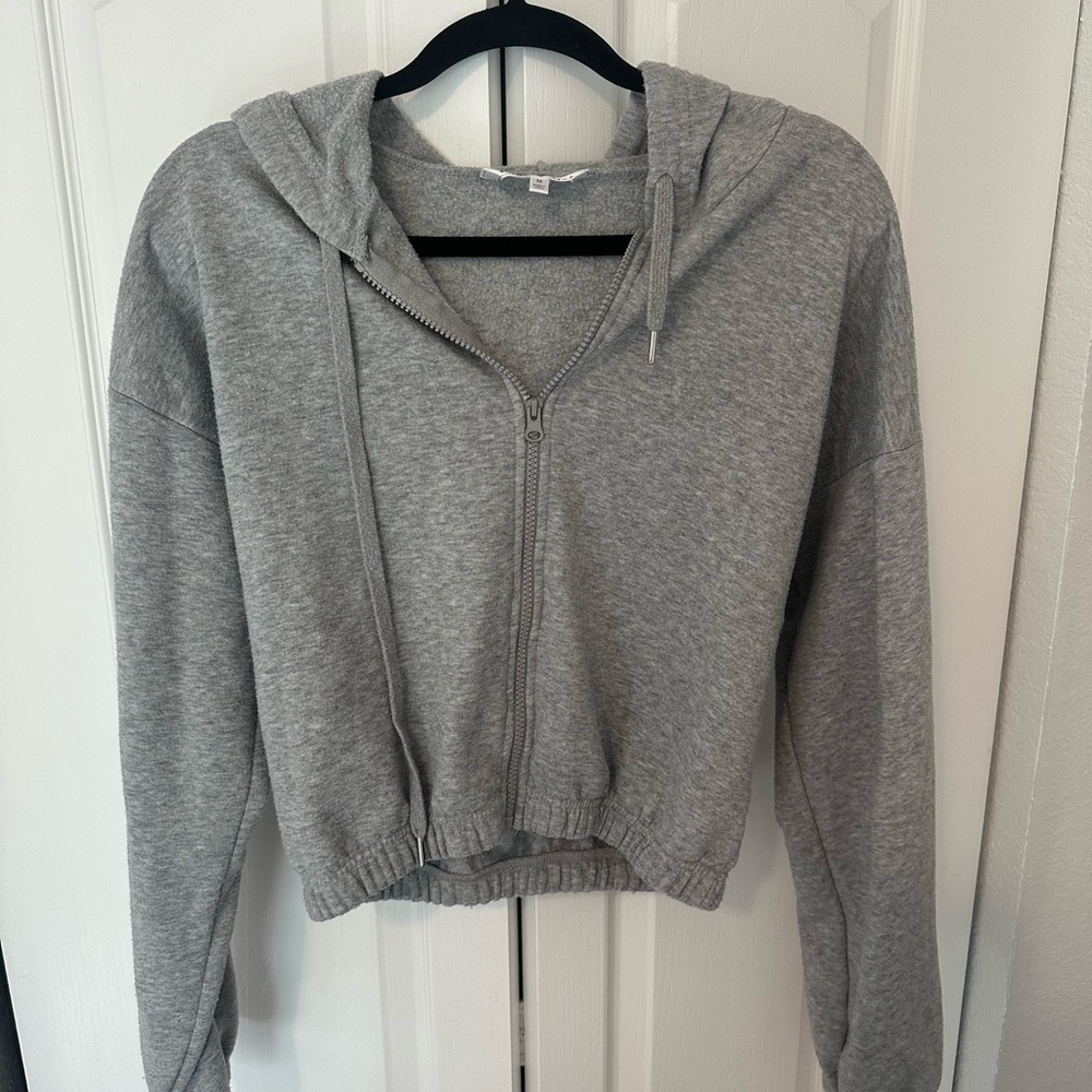 Cropped Zip-Up Hoodie